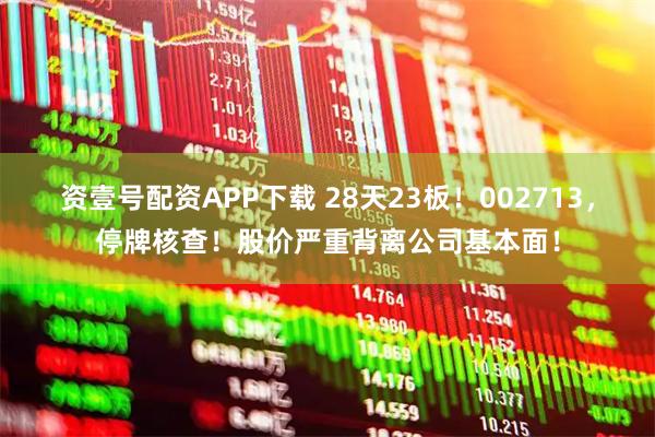 资壹号配资APP下载 28天23板！002713，停牌核查！股价严重背离公司基本面！